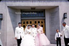 1959 Bride Groom Maid of Honor Best Man Church Los Angeles Kodachrome 35mm Slide - £2.78 GBP