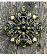 Deeply Haunted Paranormal Vintage Onyx &amp; Silver Pendant Active Poltergei... - $197.99