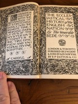 Ecclesiastical History English Nation Everyman&#39;s Library 1922 HC Loose Hinges - £27.27 GBP