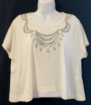Marc By Marc Jacobs Of White Cutout Neckline Cotton Crop Top Size Medium... - $19.98