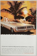 1964 Print Ad Pontiac Bonneville Convertible Wide Track Car Palm Trees - £10.67 GBP