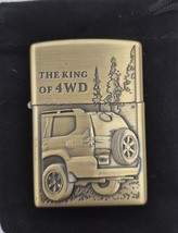 Sharp Brass Kantai King Of 4 WD Lighter W/Raised Detail - $12.30