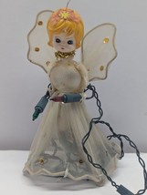 Vtg Christmas Tree Topper Angel Net Retro Light Up  - NOT WORKING - $19.75