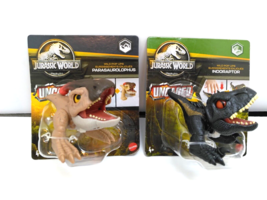 (2) Jurassic World Uncaged Wild Pop Ups - Idoraptor &amp; Parasaurolophus 3&quot; SEALED! - £20.18 GBP