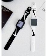 Nike Swoosh Apple Watch Band BLACK 42/44/45/49mm 1,2,3,4,5,6,7,8,9,10,SE... - $26.99