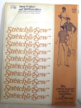 VTG Stretch &amp; Sew 1750 Men T- Shirt Tab Front Shirt Chest Sz 34-48 - £14.64 GBP