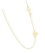 14k Real Gold Double Off-Center Pendant Necklace for Women | - £387.90 GBP