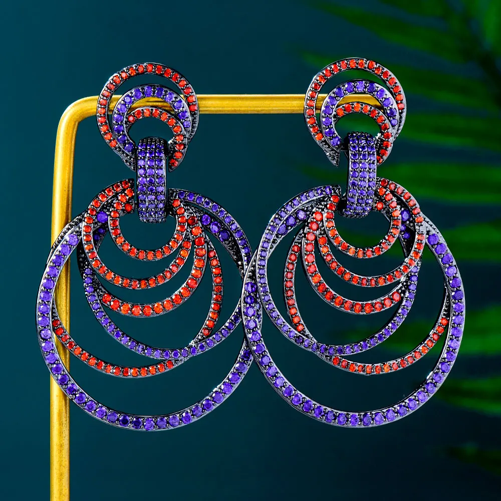 Trendy Crossover Big Earring For Women Bohemian Earrings Geometric Drop Earring  - £38.53 GBP