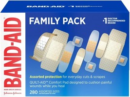 Band-Aid Brand Adhesive Bandage Family Variety Pack, Sheer &amp; Clear Flexible Ster - £26.37 GBP