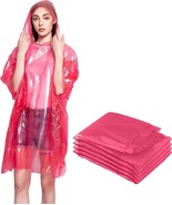 200 Rain Coat Hooded Poncho Red Disposable Waterproof Jacket Wear Hiking - £159.51 GBP