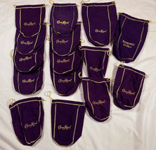 15 Crown Royal Whiskey Bags Purple Embroidered 750 ml size &amp; 1.75 liter - $29.41