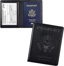 Leather Passport Holder Wallet Blocking Cover Protector For Vaccination Card Us - £11.25 GBP