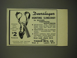 1952 Deerslayer Hunting Slingshot Ad - For Guides Trappers Sportsmen - £14.75 GBP