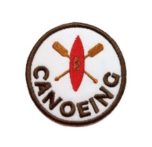 Funny Cute Canoeing Camping Badge Embroidered Iron On Patch Child Boy Girl Kid Y - £4.72 GBP