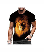  Lion T Shirt for Men   Crew Neck Short Sleeve Fashion Tee Orange Lion&#39;s... - $343.97 MXN