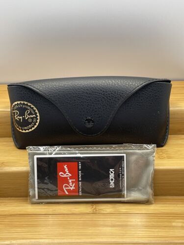 Rayban Sunglasses Eyeglasses Soft Leather Black CASE ONLY w/ Cleaning Cloth - $9.28
