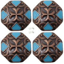 Set of 4 Screw Back Conchos Western Saddle Bridle 1-1/2" Conchos Turquoi... - $24.74