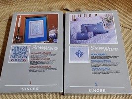 Lot 2 Singer SewWare Cartridges 1 &amp; 2 Templates - £11.20 GBP