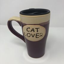 Nantucket Home Cat Lover Mug With Lid Purple &amp; Beige - $221.62 MXN