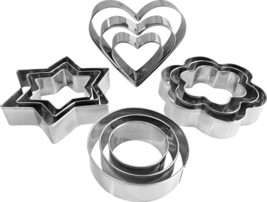 Metal Cookie Cutters Set - Star Cookie Cutter Round Biscuit - £10.43 GBP