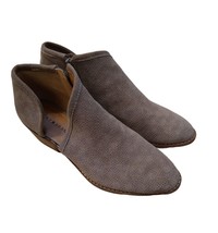 Lucky Brand Bootie Womens 8.5 Felixah Taupe Perforated Suede Side Zip Low Heel - $29.39