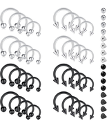 16G 14G Horseshoe Rings Surgical Steel Nose Septum Horseshoe Hoop Earrin... - £12.02 GBP