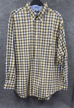 Chaps Polo Ralph Lauren Shirt Mens XL Yellow Plaid Vintage 90&#39;s Button Down LS - £17.98 GBP