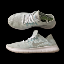 Nike Free RN Flyknit Running Shoes Women&#39;s Size 6.5 Knit Fabric Blue Training - £34.83 GBP