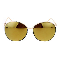 Women&#39;s Sunglasses Oversized Irregular Round Metal Frame Mirror Lens - £9.45 GBP+