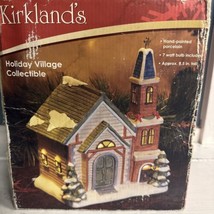 Kirklands Holiday Village Set  7” Ceramic Victorian Church House Christm... - £15.28 GBP