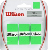 Wilson - WRZ4005GR - Perforated Pro Tennis Racquets Over Grip - Green- Pack of 3 - £11.95 GBP