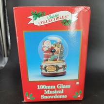 Glass Musical Snowdome Classic Collectibles 100mm SANTA, ELFS &amp; TREE Vin... - £13.96 GBP