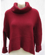 Rachel Zoe Merino Wool Blend Cowl Neck Sweater Dark Red Oversized Womens... - $18.99