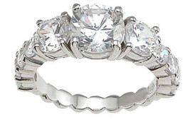 Womens Cubic Zirconia 2.0 Ct Engagement Ring Sterling Silver Promise Ring - £11.15 GBP