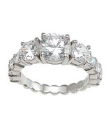 Womens Cubic Zirconia 2.0 Ct Engagement Ring Sterling Silver Promise Ring - £11.35 GBP