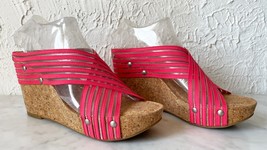 Lucky Brand Miller2 Coral Slip On Cork Wedge Sandals - Women&#39;s Size 6.5 M - £29.98 GBP