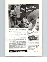 1940 Bell &amp; Howell Filmo 8 Color Movie Camera Vintage Print Ad Vacation ... - $10.97