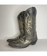 Womens Justin Bent Rail Distressed Leather Embroidered Cross Cowgirl Boo... - $74.99