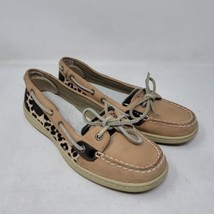 SPERRY Top Sider Women’s Boat Shoes Sz 9 M Tan Animal Print Loafers - £28.56 GBP