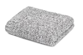 Kashwere Throw Blanket Mini Cable Heather Slate Grey &amp; White - £137.66 GBP