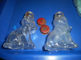 Clear Glass Dog Shaped Salt And Pepper Shake Rs Cohodas Vineyard Geneva, Oh S &amp; P - £14.94 GBP