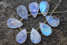 8 pieces Natural Rainbow Moonstone Faceted Teardrop gemstone beads, 14x22 mm, 4  - £66.49 GBP