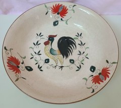 Large Antique/Vintage Hand Painted Ceramic Rooster Bowl - £23.55 GBP