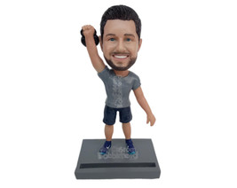 Custom Bobblehead Male Weight Lifter Doing His Pre-Game Warmup Routine - Sports  - £69.62 GBP