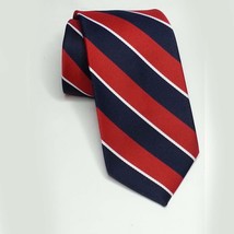 Revira Collectiion Polyester Men Dress Tie 57&quot; long 3&quot; wide Red Blue Stripes - £7.71 GBP