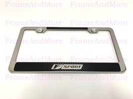 1x F SPORT Carbon Fiber Style Stainless Steel Chrome Metal License Plate... - £10.50 GBP