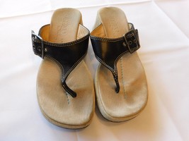 Indigo by Clarks Black Tan Sandals Women&#39;s Ladies shoes flip flop Size 7M - £16.41 GBP