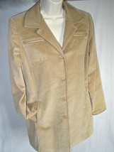 Donna Gay tailored blazer womens M corduroy lined cuffs beige lt brown S... - $16.72