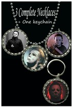 Michael Myers Halloween necklaces &amp; keychain necklace picture keepsake 4... - £10.11 GBP