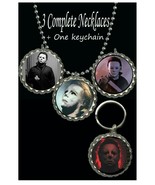 Michael Myers Halloween necklaces &amp; keychain necklace picture keepsake 4... - £10.16 GBP
